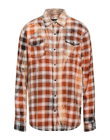 B-USED Checked shirt Rust 100% Cotton