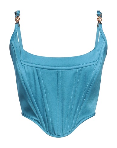 VERSACE Top Blu chiaro 74% Acetato, 26% Viscosa