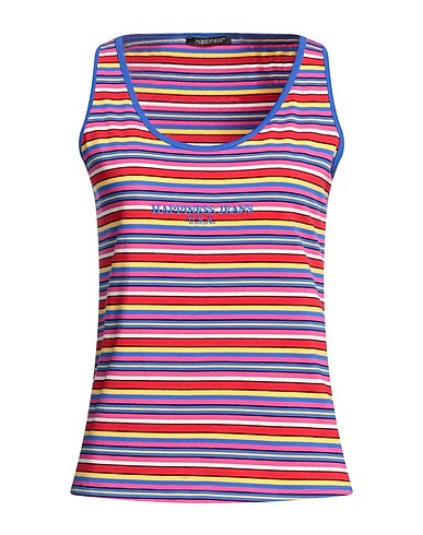 HAPPINESS Tank top Blue 95% Cotton, 5% Elastane