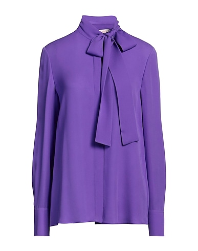 VALENTINO GARAVANI Μονόχρωμα πουκάμισα και μπλούζες VIOLA 100% Μετάξι