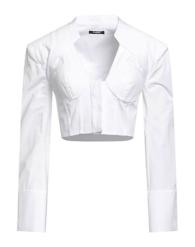BALMAIN Solid colour shirts & blouses White 100% Cotton