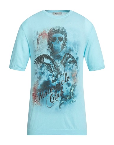 ALPHA STUDIO T-shirt Celeste 100% Cotone