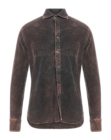 TINTORIA MATTEI 954 Solid colour shirt Lead 97% Cotton, 3% Elastane
