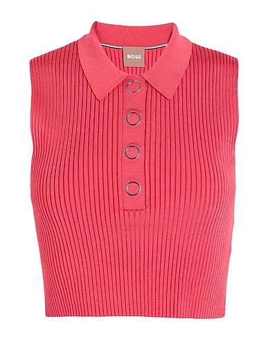 BOSS Crop top Coral 86% Recycled viscose, 12% Polyamide, 2% Elastane