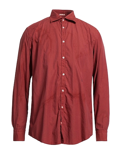 MASSIMO ALBA Solid color shirt Tomato red 100% Cotton