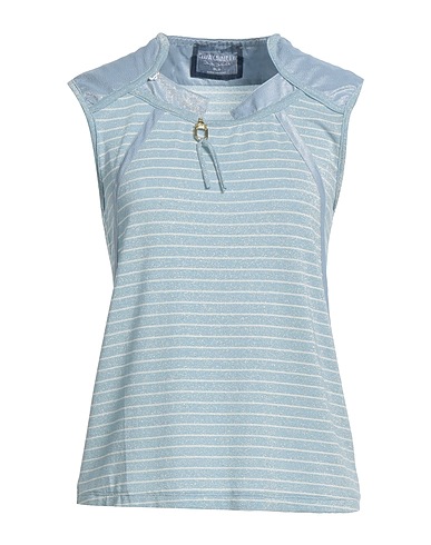 ELISA CAVALETTI by DANIELA DALLAVALLE Top Sky blue 67% Viscose, 15% Polyester, 13% Polyamide, 5% Elastane, Metallic fiber