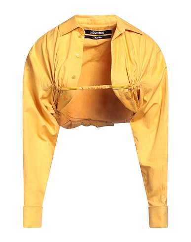 JACQUEMUS Solid color shirts & blouses Yellow 100% Cotton