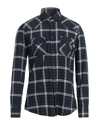 BASTONCINO Checked shirt Midnight blue 100% Cotton