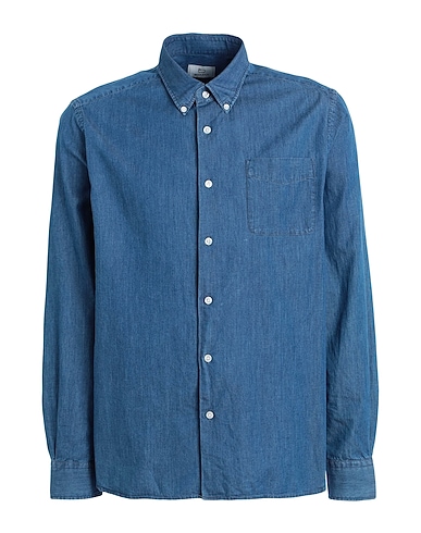 WOOLRICH Solid colour shirt CLASSIC INDIGO SHIRT 
 Slate blue 100% Cotton