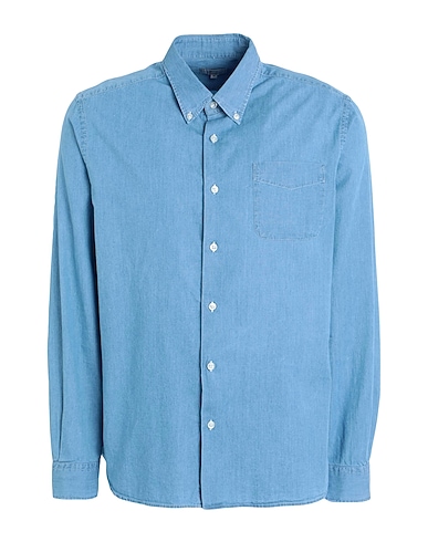 WOOLRICH Solid colour shirt CLASSIC INDIGO SHIRT 
 Light blue 100% Cotton