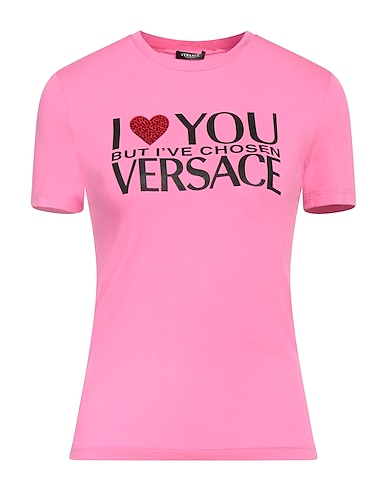 VERSACE T-shirt Rosa 95% Viscosa, 5% Elastan, Vetro
