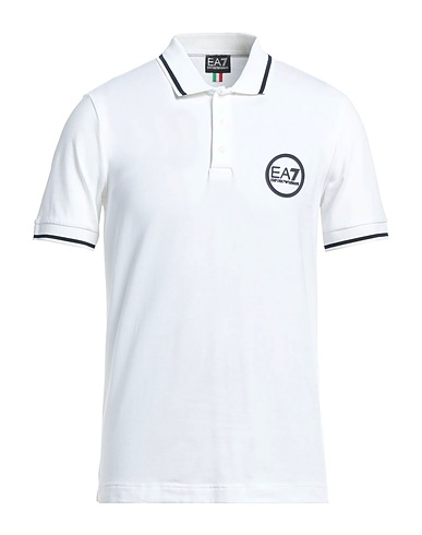 EA7 Polo shirt White 94% Cotton, 6% Elastane