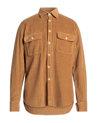 TINTORIA MATTEI 954 Solid colour shirt Camel 100% Cotton