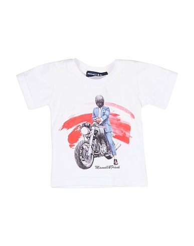 MANUELL & FRANK T-shirt Bianco 97% Cotone, 3% Elastan