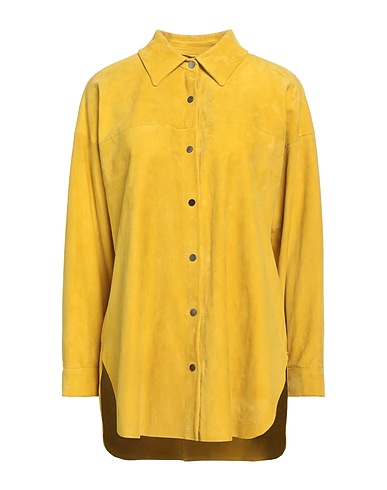 SALVATORE SANTORO Solid colour shirts & blouses Mustard Ovine leather