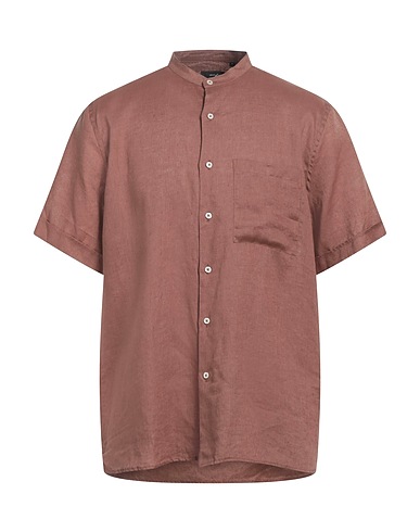 LIU •JO MAN Einfarbiges Hemd Braun 100% Leinen