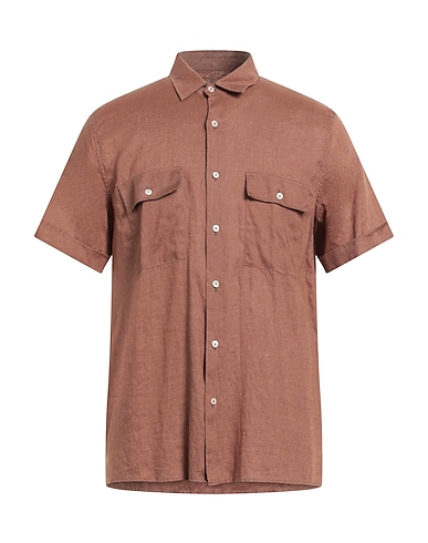 LIU •JO MAN Camicia in lino Marrone 100% Lino