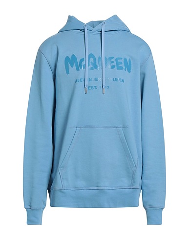 MCQUEEN Hooded track jacket  Light blue 100% Cotton