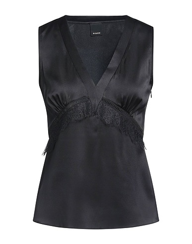 PINKO Top Black 95% Silk, 5% Elastane, Polyester, Cotton