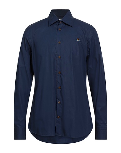 VIVIENNE WESTWOOD Solid color shirt Navy 100% Cotton