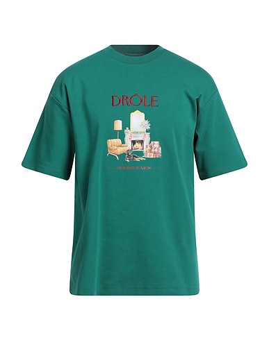 DRÔLE DE MONSIEUR Basic T-Shirt Dark green 100% Cotton