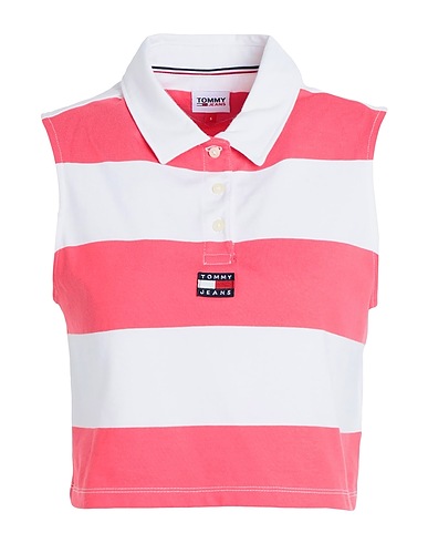 TOMMY JEANS Crop top Rosa 100% Cotone