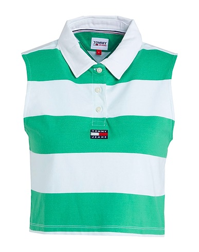 TOMMY JEANS Crop top Verde 100% Cotone