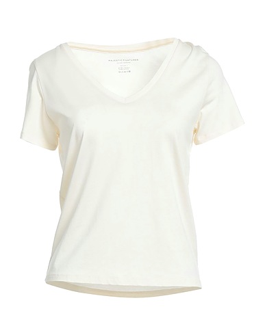 MAJESTIC FILATURES Basic T-Shirt Cream 67% Lyocell, 33% Cotton
