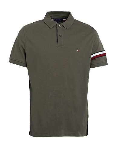 TOMMY HILFIGER Polo Verde militare 100% Cotone