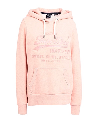SUPERDRY Hooded track jacket  Light pink 71% Cotton, 18% Polyester, 11% Viscose