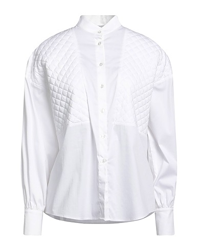JIJIL Solid colour shirts & blouses White 79% Cotton, 18% Polyamide, 3% Elastane