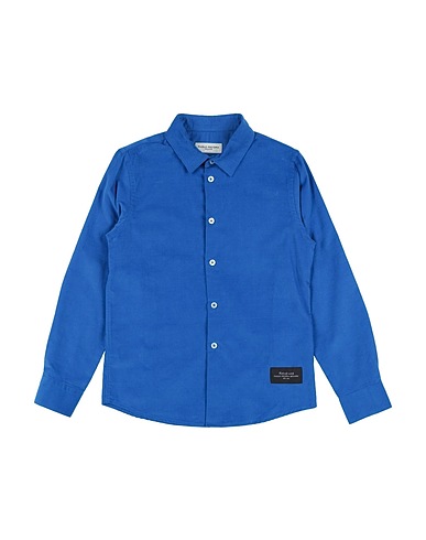 PAOLO PECORA Solid colour shirt Blue 100% Cotton