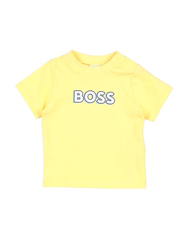 BOSS T-shirt Pastel yellow 100% Cotton, Elastane