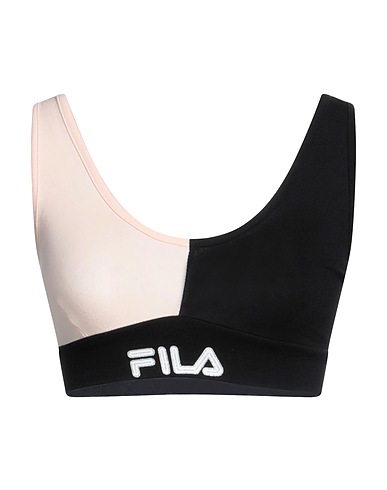 FILA Crop top Black 95% Cotton, 5% Elastane