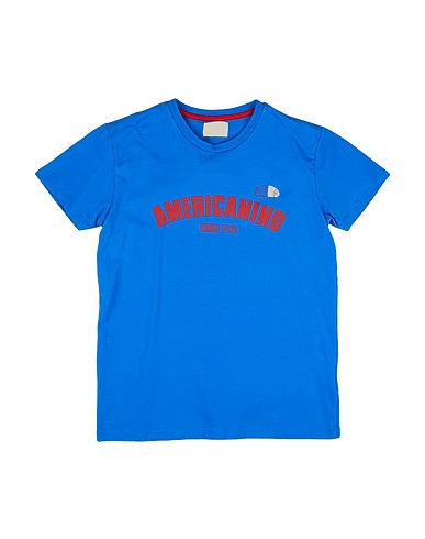 AMERICANINO T-shirt Bright blue 95% Cotton, 5% Elastane