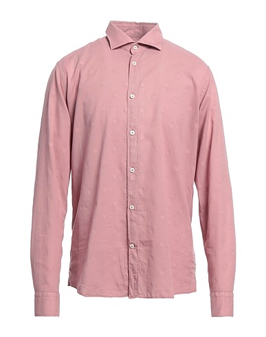 MASTRICAMICIAI Solid colour shirt Mauve 97% Cotton, 3% Elastane