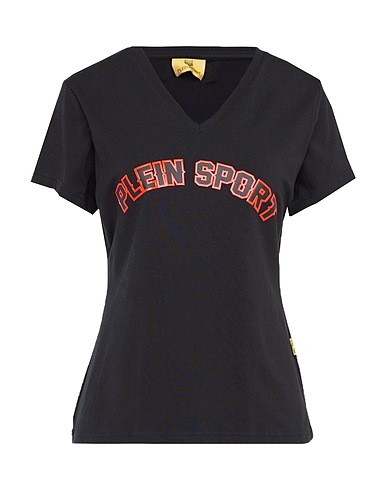 PLEIN SPORT T-shirt Black 96% Cotton, 4% Elastane