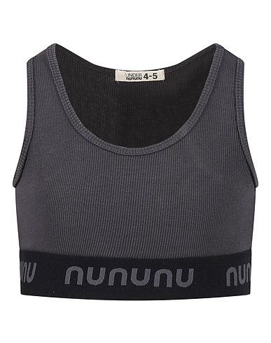 NUNUNU Top Top Grigio Cotone