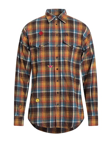 DSQUARED2 Camicia a quadri Senape 100% Cotone