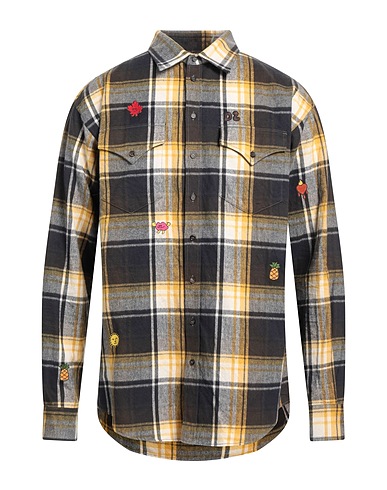 DSQUARED2 Checked shirt Dark brown 100% Cotton