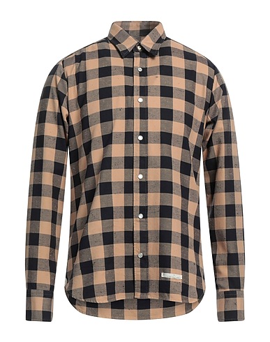 TINTORIA MATTEI 954 Checked shirt Camel 100% Cotton