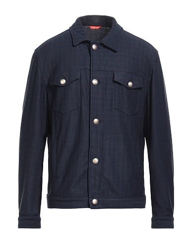 VIACARACCIOLO Patterned shirt Midnight blue 68% Polyester, 28% Viscose, 4% Elastane