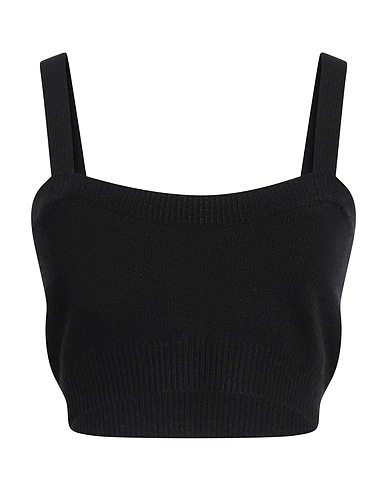 P.A.R.O.S.H. Cropped Top Schwarz 70% Wolle, 30% Kaschmir