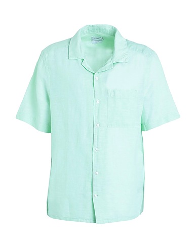 CALVIN KLEIN Linen shirt Light green 60% Linen, 40% Cotton