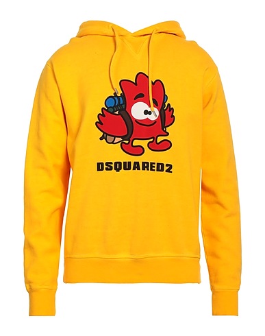 DSQUARED2 Hooded sweatshirt Yellow 100% Cotton, Elastane
