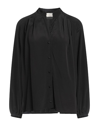 KATIA GIANNINI Solid color shirts & blouses Black 65% Acetate, 35% Silk