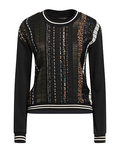FRACOMINA Sweatshirt Black 85% Cotton, 7% Acrylic, 5% Viscose, 2% Other Fibres, 1% Polyester