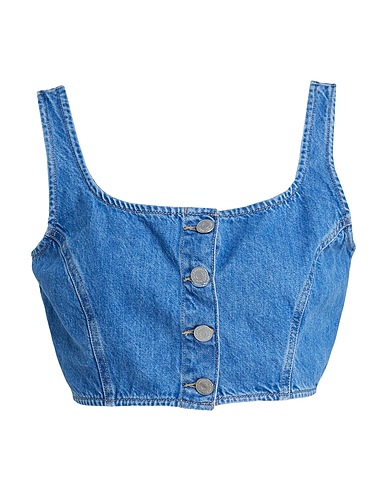 TOMMY JEANS Bustier Blau 100% Baumwolle