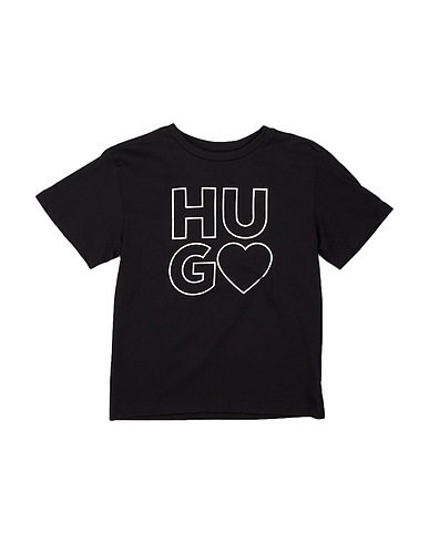 HUGO T-shirt Nero 100% Cotone, Elastan