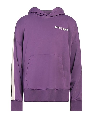 PALM ANGELS Hooded track jacket  Purple 100% Polyester, Elastane